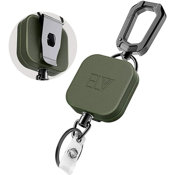 Retractable Badge Reel Ballpoint Belt Clip Lanyard Keychain with Carabiner 